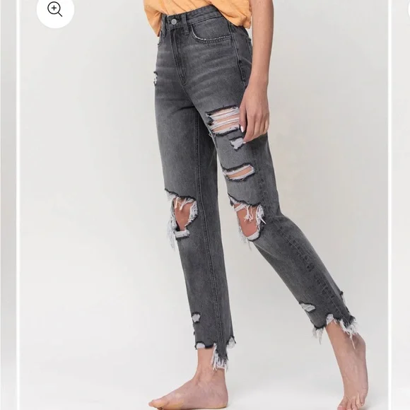 Distressed flying monkey Gray Women's Jeans - Picture 3 of 3